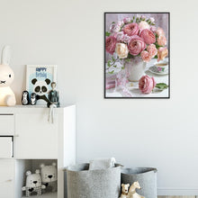 Load image into Gallery viewer, Pink Flowers 40*30CM(Canvas) Full Round Drill Diamond Painting