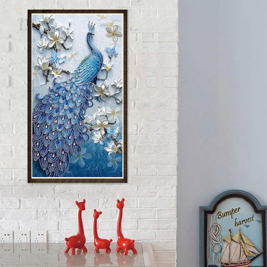 Peacock 30*50CM(Canvas) Special Shaped Drill Diamond Painting