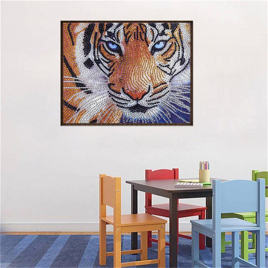 Tiger 25*30CM(Canvas) Special Shaped Drill Diamond Painting