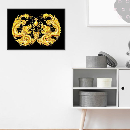 2 Dragons 40*30CM(Canvas) Full Round Drill Diamond Painting