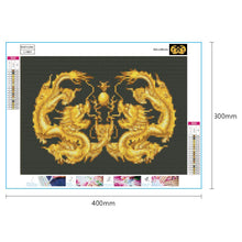 Load image into Gallery viewer, 2 Dragons 40*30CM(Canvas) Full Round Drill Diamond Painting
