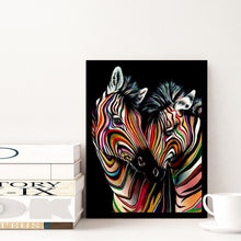 Load image into Gallery viewer, Zebra 30*40CM(Canvas) Full Round Drill Diamond Painting