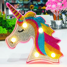 Load image into Gallery viewer, Creative DIY Full Diamond Painting Horse LED Light Bedroom Decor Night Lamp