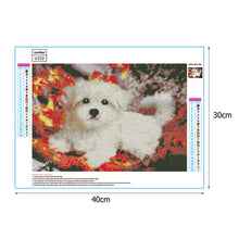 Load image into Gallery viewer, White Dog 40*30CM(Canvas) Full Round Drill Diamond Painting