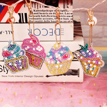 Load image into Gallery viewer, 4pcs DIY Keychain Diamond Painting Cake Ice Cream Key Ring Pendant Gift
