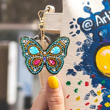 Load image into Gallery viewer, 6pcs DIY Butterfly Full Drill Special Shaped Diamond Painting Keychain Gift