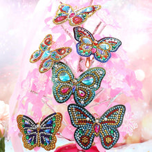Load image into Gallery viewer, 6pcs DIY Butterfly Full Drill Special Shaped Diamond Painting Keychain Gift
