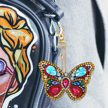 Load image into Gallery viewer, 6pcs DIY Butterfly Full Drill Special Shaped Diamond Painting Keychain Gift