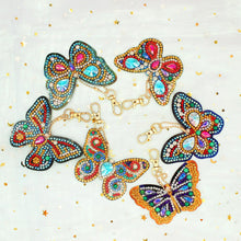 Load image into Gallery viewer, 6pcs DIY Butterfly Full Drill Special Shaped Diamond Painting Keychain Gift