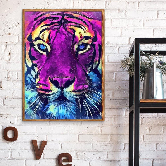 Tiger 40*30CM(Canvas) Full Round Drill Diamond Painting