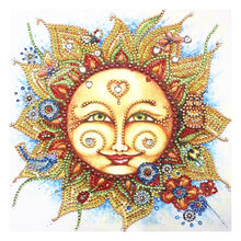 Load image into Gallery viewer, Sun 30*30CM(Canvas) Partial Round Drill Diamond Painting