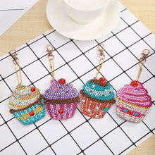 Load image into Gallery viewer, 4pcs DIY Cupcake Full Drill Special Shaped Diamond Painting Keychains Gifts