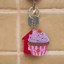 Load image into Gallery viewer, 4pcs DIY Cupcake Full Drill Special Shaped Diamond Painting Keychains Gifts