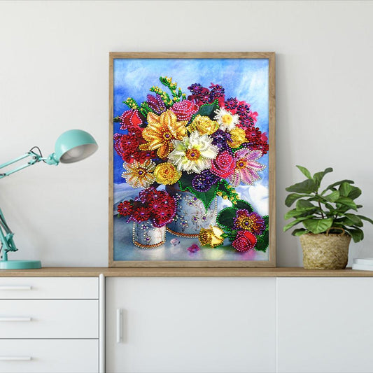 Flower 30*40CM(Canvas) Special Shaped Drill Diamond Painting