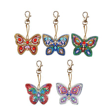Load image into Gallery viewer, 5pcs DIY Full Drill Diamond Painting Special Shaped Butterfly Keychain Gift