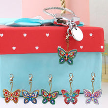 Load image into Gallery viewer, 5pcs DIY Full Drill Diamond Painting Special Shaped Butterfly Keychain Gift