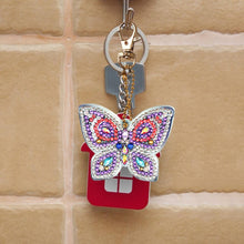 Load image into Gallery viewer, 5pcs DIY Full Drill Diamond Painting Special Shaped Butterfly Keychain Gift