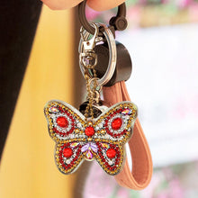 Load image into Gallery viewer, 5pcs DIY Full Drill Diamond Painting Special Shaped Butterfly Keychain Gift