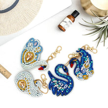Load image into Gallery viewer, 4pcs DIY Full Drill Special Shaped Diamond Painting Swan Shape Keyring Gift