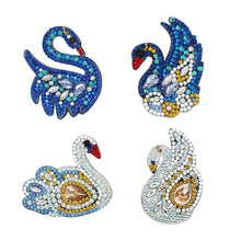 Load image into Gallery viewer, 4pcs DIY Full Drill Special Shaped Diamond Painting Swan Shape Keyring Gift
