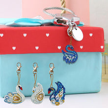 Load image into Gallery viewer, 4pcs DIY Full Drill Special Shaped Diamond Painting Swan Shape Keyring Gift