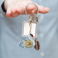 Load image into Gallery viewer, 4pcs DIY Full Drill Special Shaped Diamond Painting Swan Shape Keyring Gift
