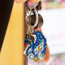 Load image into Gallery viewer, 4pcs DIY Full Drill Special Shaped Diamond Painting Swan Shape Keyring Gift