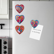 Load image into Gallery viewer, 4pcs DIY Full Drill Special Shaped Heart Diamond Painting Fridge Magnet