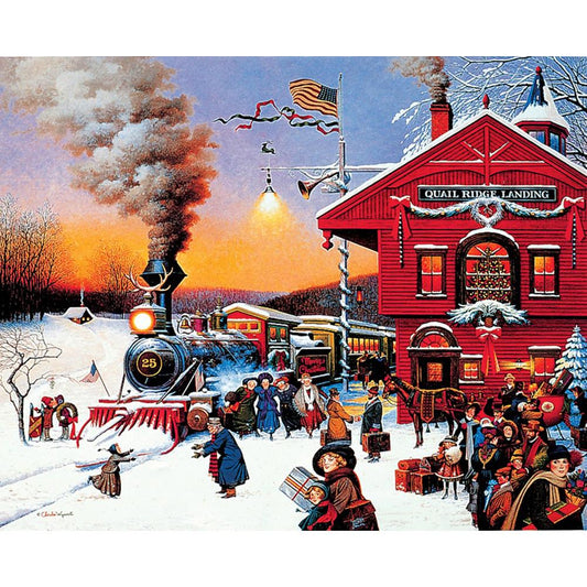 Christmas 30*40CM(Canvas)-Full Round Drill Diamond Painting
