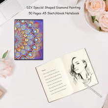 Load image into Gallery viewer, DIY Mandala Special Shaped Diamond Painting 50 Pages Notepad A5 Sketchbook
