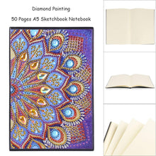 Load image into Gallery viewer, DIY Mandala Special Shaped Diamond Painting 50 Pages Notepad A5 Sketchbook