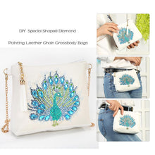 Load image into Gallery viewer, DIY Peafowl Special Shaped Diamond Painting Leather Chain Crossbody Bags