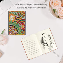 Load image into Gallery viewer, DIY Mandala Special Shaped Diamond Painting 50 Pages Sketchbook A5 Notebook