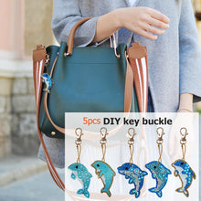 Load image into Gallery viewer, 5pcs Dolphin Shape Key Chains DIY Diamond Painting Special Shape Full Drill