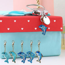 Load image into Gallery viewer, 5pcs Dolphin Shape Key Chains DIY Diamond Painting Special Shape Full Drill