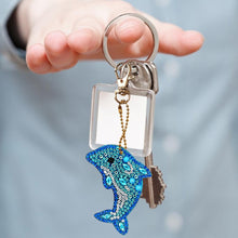 Load image into Gallery viewer, 5pcs Dolphin Shape Key Chains DIY Diamond Painting Special Shape Full Drill