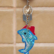 Load image into Gallery viewer, 5pcs Dolphin Shape Key Chains DIY Diamond Painting Special Shape Full Drill