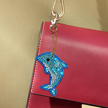 Load image into Gallery viewer, 5pcs Dolphin Shape Key Chains DIY Diamond Painting Special Shape Full Drill