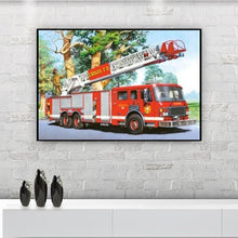 Load image into Gallery viewer, Fire Truck 30*40CM(Canvas) Full Round Drill Diamond Painting