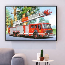 Load image into Gallery viewer, Fire Truck 30*40CM(Canvas) Full Round Drill Diamond Painting