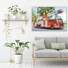 Load image into Gallery viewer, Fire Truck 30*40CM(Canvas) Full Round Drill Diamond Painting