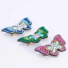 Load image into Gallery viewer, 3pcs DIY Diamond Painting Hair Clip Butterfly Rhinestone Bobby Pin Headwear