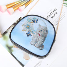 Load image into Gallery viewer, DIY Cat Special Shaped Diamond Painting Women Leather Chain Crossbody Bags