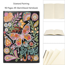 Load image into Gallery viewer, DIY Special Shaped Diamond Painting Butterfly 50 Pages A5 Painting Notebook