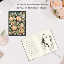 Load image into Gallery viewer, DIY Flower Special Shaped Diamond Painting 50 Pages A5 Sketchbook Notebook