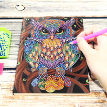 Load image into Gallery viewer, DIY Owl Special Shaped Diamond Painting 50 Page A5 Sketchbook Painting Book