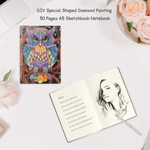 Load image into Gallery viewer, DIY Owl Special Shaped Diamond Painting 50 Page A5 Sketchbook Painting Book