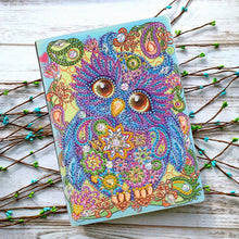 Load image into Gallery viewer, DIY Special Shaped Diamond Painting Owl Bird 50 Pages A5 Drawing Notebook