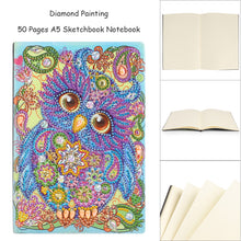 Load image into Gallery viewer, DIY Special Shaped Diamond Painting Owl Bird 50 Pages A5 Drawing Notebook