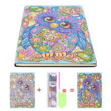Load image into Gallery viewer, DIY Special Shaped Diamond Painting Owl Bird 50 Pages A5 Drawing Notebook
